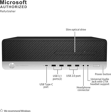 HP Elite 800 G3 SFF Desktop - Intel Core i5 6500 3.4Ghz,8GB,240GB SSD,Windows 10 PRO